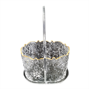 Cage de baguettes en acrylique de style moyen-oriental à bordure dorée Boîte de rangement pour couteaux <span class=keywords><strong>et</strong></span> fourchettes Présentoir - Product Image 4