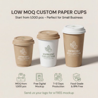 Tapa para Vaso de Café Desechable Compostable de 8oz, Pared Simple, con Logotipo Personalizado Impreso, Ecológico, Reciclable, para Bebidas Calientes, para Cafetería