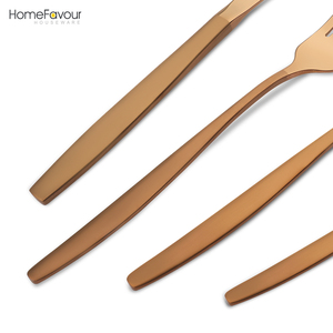 <span class=keywords><strong>Restaurant</strong></span> flatware set spoons fork knife stainless steel gold cutlery - Product Image 3