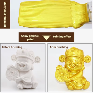 Pintura Metálica de Látex con Hoja de Oro, Pintura Dorada a Base de Agua para Exteriores, para Metal, Madera, Muebles Metálicos, Cemento, Cerámica - Product Image 4