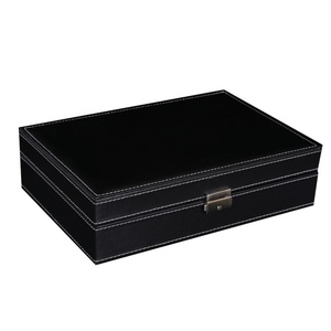 High Quality Pu Leather <b>Watch</b> Boxes With Clear Window Cushions Velvet Interior and Black <b>Watches</b> <b>Case</b> Storage - Product Image 2