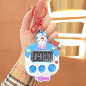Colgante de temporizador de cocina de PVC multifuncional de dibujos animados, llavero de temporizador Regular impreso UV para estudiante, mochila escolar, accesorio - Product Image 5