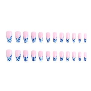 Faux ongles de luxe en gros, longs, en forme d'amande, à presser, motifs capsules colorées à la française, tailles personnalisées, étiquette privée - Product Image 2