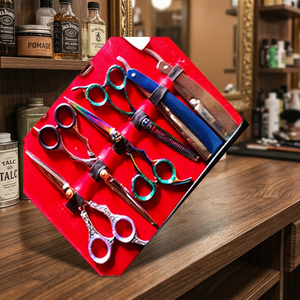 Ciseaux de coiffeur ASAP pour droitiers, manche long, technologie EMS, lames dentelées affûtées avec précision, acier inoxydable, fabrication industrielle - Product Image 3