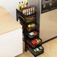 Étagère de rangement multifonctionnelle de cuisine sur pied à 4 roues, de haute qualité, pour la vente en gros