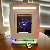 Cabina de Fotos Selfie de Escritorio con Marco Metálico, Luz RGB Ajustable, Compatible con iPad de 10.2/10.5/10.9/11 Pulgadas, Precio al por Mayor