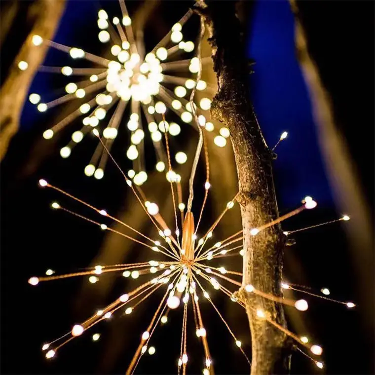 120LED Fairy Garland Xmas Wedding Outdoor Twinkle Lighting Festival Hanging Starburst LED Firework String Lights