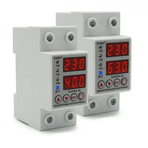 40A 230V Din Rail Adjustable Over Voltage And Under Voltage Protective Device Protector Relay Over Current Protection Limit