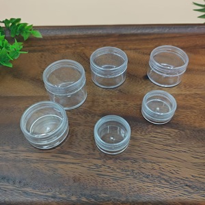 Transparent <b>Plastic</b> Cosmetic <b>Jar</b> 3g 5g 10g 15g 20g Round Bottom Cylinder Packaging Box For Face Creams - Product Image 3