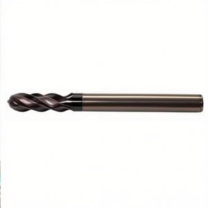 Fraise à queue en carbure monobloc Ttake Ta1433, revêtement TiAlN, hélice 30 degrés, bout sphérique, 2 dents, queue allongée - Product Image 2