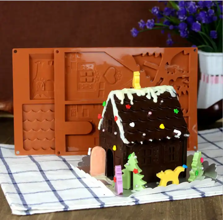 silicone christmas chocolate candy gingerbread house