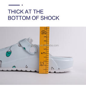 BreezeStep Zoccoli da Donna in EVA con Stampa Elegante Tacco Alto Plateau Fibbia <span class=keywords><strong>Calzature</strong></span> da <span class=keywords><strong>Lavoro</strong></span> per Spiaggia e Giardino Punta Chiusa Suola Morbida Estiva - Product Image 4