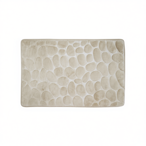 Alfombra de Baño 40x60 Cm Marrón Antideslizante con Diseño de Guijarros para Baño - Product Image 3