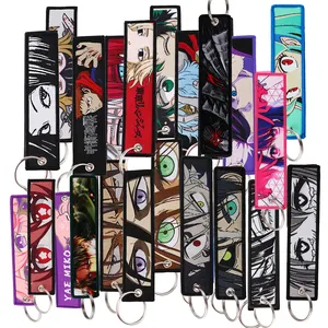 Llaveros bordados de Anime japonés, etiqueta de costura de punto de cruz <span class=keywords><strong>para</strong></span> motocicletas, llaveros de amigos, llave de moda - Product Image 1
