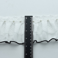 Rideau français dentelle 9CM perle dentelle bord Vertical côté large bord brodé Soluble dans l'eau Patchwork gaze garniture