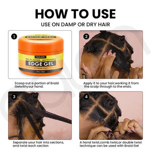Cire coiffante vegan biologique crème sans alcool pour tresses gel bords torsadés pour cheveux secs et contrôle des pointes - Product Image 6