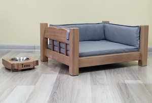 Nachhaltiges Hundebett und Katzenbett aus Holz im schlichten Design für Haustiere - Product Image 3