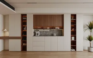 Kitchen <strong>Pantry</strong> Storage <strong>Cabinet</strong> Modern Kitchen Hutch Bar <strong>Cabinet</strong> With Microwave Stand Wood Buffet Sideboard With Hutch - Product Image 5