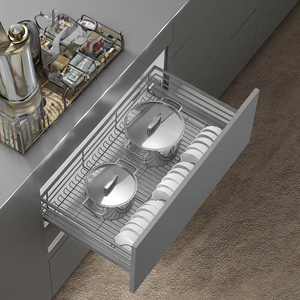 Unihopper Série NANO Organiseur de placard de cuisine multifonctionnel à trois côtés avec tiroirs coulissants à fermeture amortie - Product Image 2