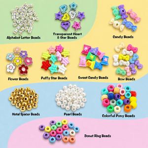 DIY Keychain Making Kit Pastel Candy Heart Bow Acrylic Beads Set with Cords & Gold Clasps <b>for</b> Bag Charm <b>Phone</b> <b>Lanyard</b> Supplies - Product Image 2