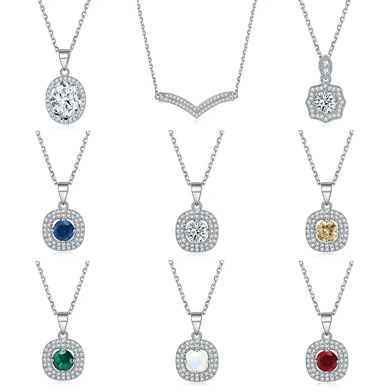 Perhiasan Berlian Halus Liontin Sederhana S925 Kalung Perak Murni untuk Wanita
