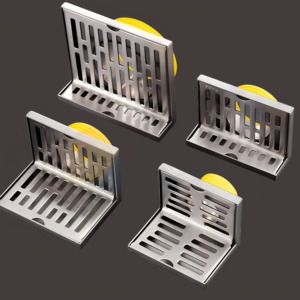 Siphon de sol en acier inoxydable 304 en forme de L pour salle de bain et cuisine, design moderne anti-corrosion, <span class=keywords><strong>drain</strong></span> mural d'angle pour balcon extérieur - Product Image 3