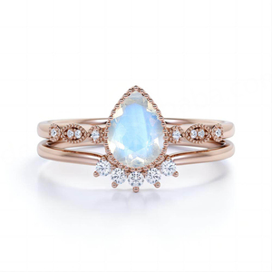 แหวนหมั้นเงินแท้ 925 ประดับพลอยธรรมชาติทรงลูกแพร์ อะมีทิสต์ - Product Image 3