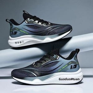 <strong>New</strong> Spring Striped Lace-Up Running Shoes Breathable Cushioned Sole PVC Outsole Cotton Lining Lightweight Sports Sneakers - Product Image 3