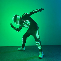 Discothèque Party Bar Led robot performance costume de danse scène RVB multicolore veste danseur portant des gants Laser Cosplay