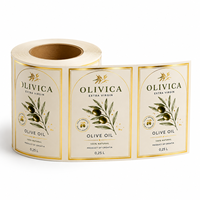 Étiquettes personnalisées haut de gamme pour huile d'olive, logo en feuille d'or métallique, autocollantes, imperméables, résistantes à l'huile, impression d'étiquettes pour bouteilles