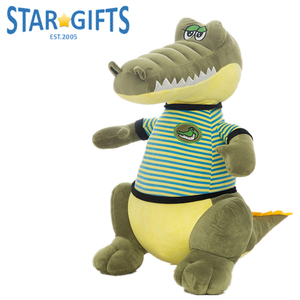 Peluche crocodile vert olive, peluche avec dessus rayé amovible, compagnon câlin durable pour tous les âges - Product Image 6
