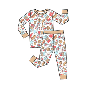 Setelan Piyama Rajut Bambu/Spandex Unisex Bayi Balita Motif Hewan Ritsleting Dua Arah Romper Kasual Tema Hari Valentine - Product Image 3