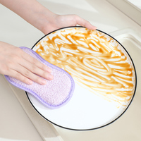 Éponge de cuisine réutilisable double face en polyester à forte absorption (250%-500%) pour surfaces en verre et en acier inoxydable