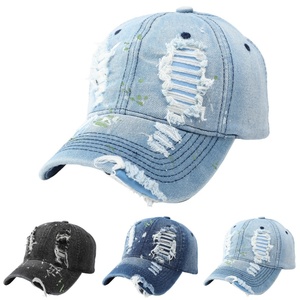 Gorra Personalizada con Logotipo Personalizado, Gorra de Béisbol de Mezclilla Desgastada de Moda Retro, Gorra de Mezclilla Desgarrada Suave para Hombre, Gorras para el Sol - Product Image 2