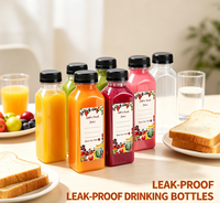 Botellas de Plástico Reutilizables para Jugos con Tapas, Envases Desechables para Bebidas, para Jugos, Smoothies, Leche y Bebidas