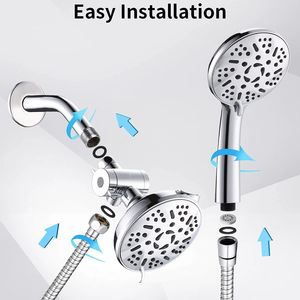 Pomme <span class=keywords><strong>de</strong></span> douche multifonctionnelle encastrée <span class=keywords><strong>de</strong></span> style américain ABS, 9 fonctions, pomme <span class=keywords><strong>de</strong></span> douche à main pressurisée - Product Image 1