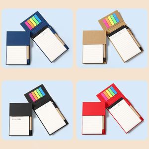 Custom Promotional Office School Adhesive Stickers Notepad with Pen Eco-Friendly Page Turning Sticky Note Shell Cover <b>Memo</b> <b>Pads</b> - Product Image 2
