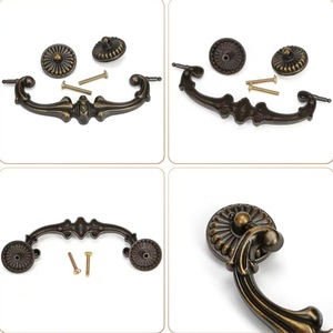 Poignée de tiroir double Hua Duo en alliage de zinc bronze antique pour portes d'armoires 1539 - Product Image 4