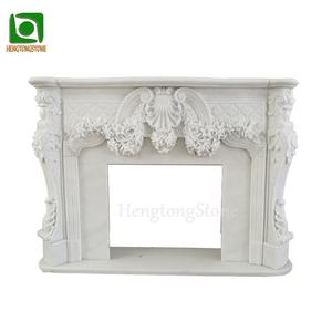 घर सजावट फूल पैटर्न उच्च गुणवत्ता वाले सफेद संगमरमर फायरप्लेस चारों ओर - Product Image 6