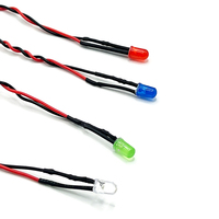 Nouveau 2024 Diode électroluminescente LED rouge blanc bleu vert 5MM 3V LED à câbles 22013037 1007 Rad et câble double parallèle noir