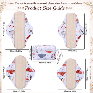 Ensemble de coussinets post-partum réutilisables en coton multi-tailles, lavables, anti-<span class=keywords><strong>fuites</strong></span>, avec pochette discrète - Product Image 2