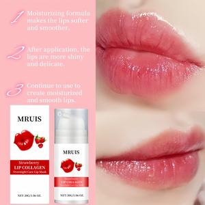 卸売 プライベートブランド オーガニック コラーゲン ストロベリー スリーピング リップマスク - 保湿・ふっくら、鎮静・修復、唇のしわを薄くする - Product Image 2