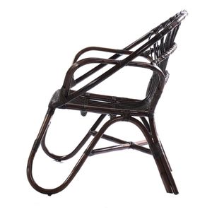 Fauteuil en rotin brun foncé moderne, chaise paon en osier de luxe pour extérieur, jardin, patio, balcon, fauteuil d'appoint artisanal - Product Image 2