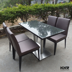 Kkr moderno Mesa de Piedra y silla <span class=keywords><strong>restaurante</strong></span> acrílico superficie sólida mesa de comedor - Product Image 6