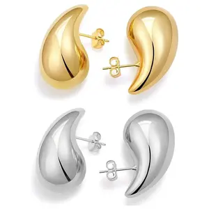 Electroforming 925 Sterling Silver 14K Gold Plated jewellery Water Tear Drop Statement Teardrop Earrings For Women Jewelry