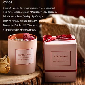 Bougie parfumée en cire de soja, rose, électroplaquée, avec fleurs séchées, pour la Saint-Valentin – Cadeau très prisé - Product Image 5