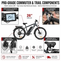 Vélo de montagne électrique léger 250W, cadre en acier haute teneur en carbone, batterie au lithium 10.4AH, vélo de montagne électrique