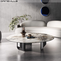 Gainsville Furniture Centre minimaliste Table basse européenne ronde Design Salon Céramique Top Mesa De Centro