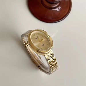 Reloj de Pulsera Vintage, Exquisito Reloj Dorado, Reloj de Cuarzo Ovalado de Moda de Lujo Ligero, Joyería para Mujeres y Niñas, Regalo de Verano - Product Image 5