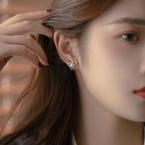 Nuovi <span class=keywords><strong>Orecchini</strong></span> alla Moda <span class=keywords><strong>con</strong></span> Perle e Diamanti, <span class=keywords><strong>Orecchini</strong></span> a Rosa di Alta Qualità, Versatili ed Esagerati per Donne - Product Image 6